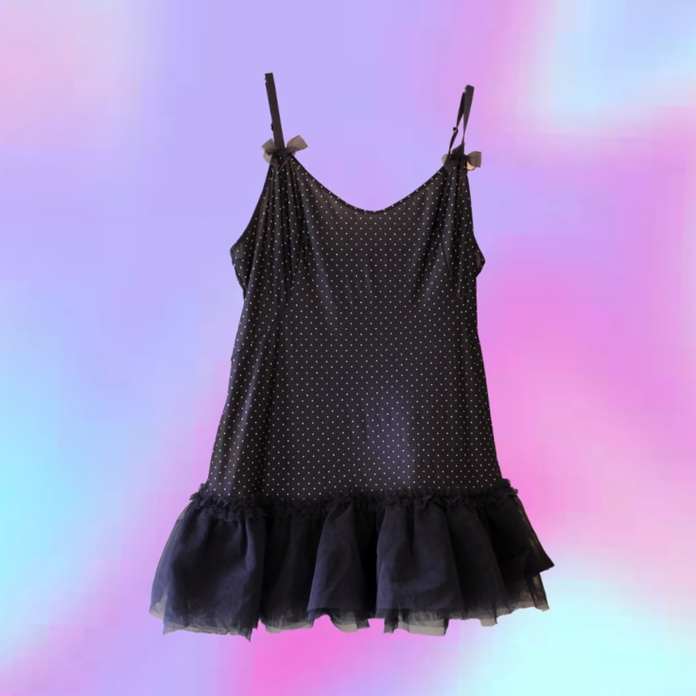 Vintage Black and White Polkadot Victoria’s Secret Slip